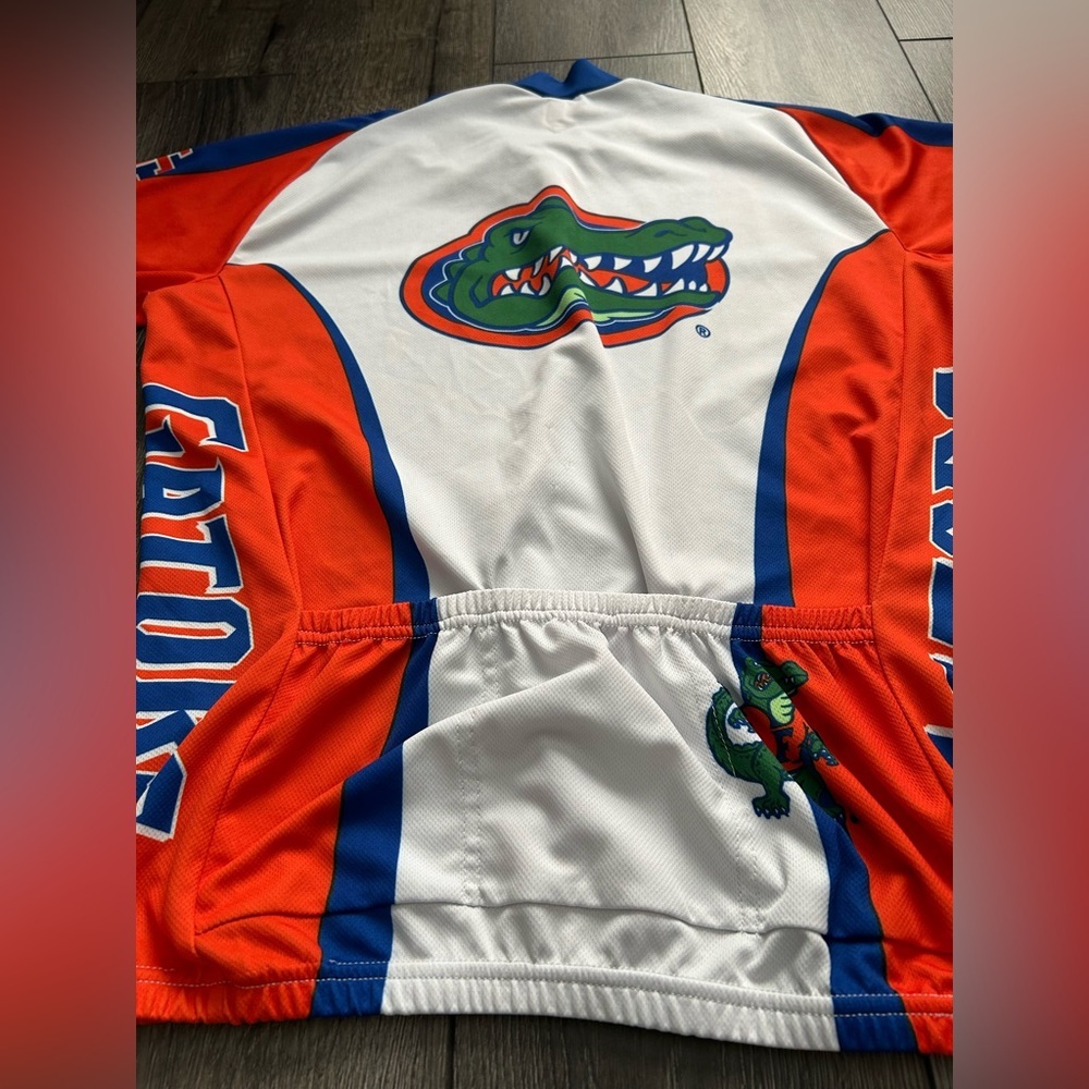 Florida Gators Cycling Jersey XL NCAA Adrenaline Promotions Full Zip Blue Orange - Picture 5 of 16